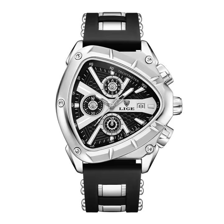 Reloj De Pulsera Deportivo Para Hombre LIGE Lujo Impermeable Con Dial Grande Cuarzo Reloj De Pulsera De Negocios Con Manos Luminosas Y Marcadores Arábigos - 1