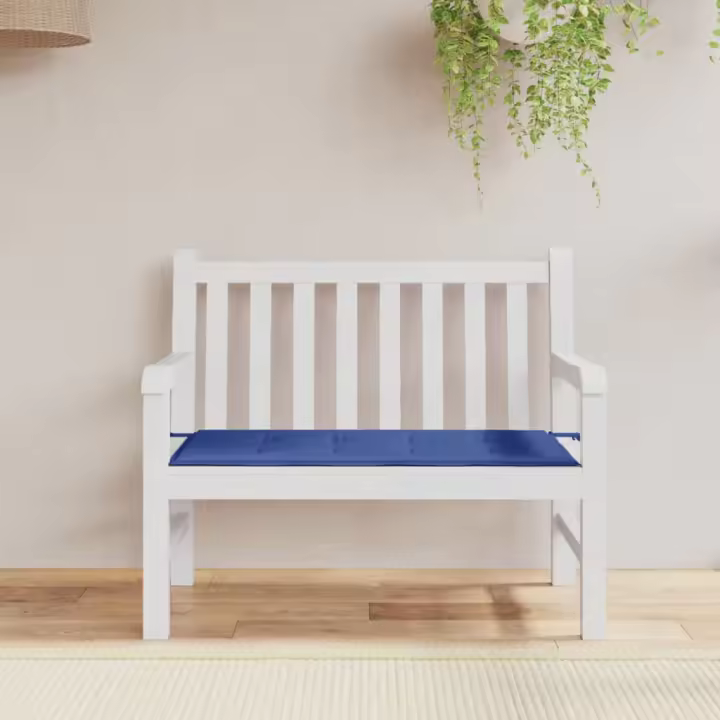 vidaXL Cojín de banco de jardín tela Oxford azul 100x50x3 cm - 1