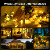 Luces De Cadena Solares IP65 Impermeables Para Jardín Con 8 Modos Luces De Globo Cristal Solar Autónomo Para Exterior Y Decoración De Fiestas - details 4