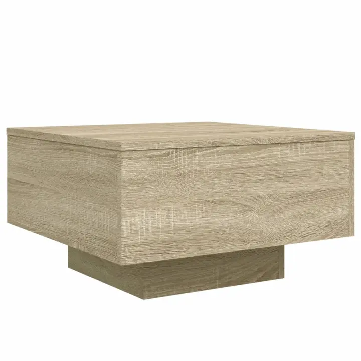 vidaXL Mesa de centro madera de ingeniería 55x55x31 cm Blanco, Negro, Roble Sonoma Mesita de Salón o Comedor o Auxiliar Mesa de Café Meuble Salón - 1