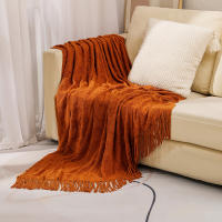 Manta De Punto Sencillo Para Decoración De Sofa Color Sólido Cubierta Nórdica Para Cama Toalla De Arena Tapete Para Siesta Al Mediodía En La Oficina - details 0
