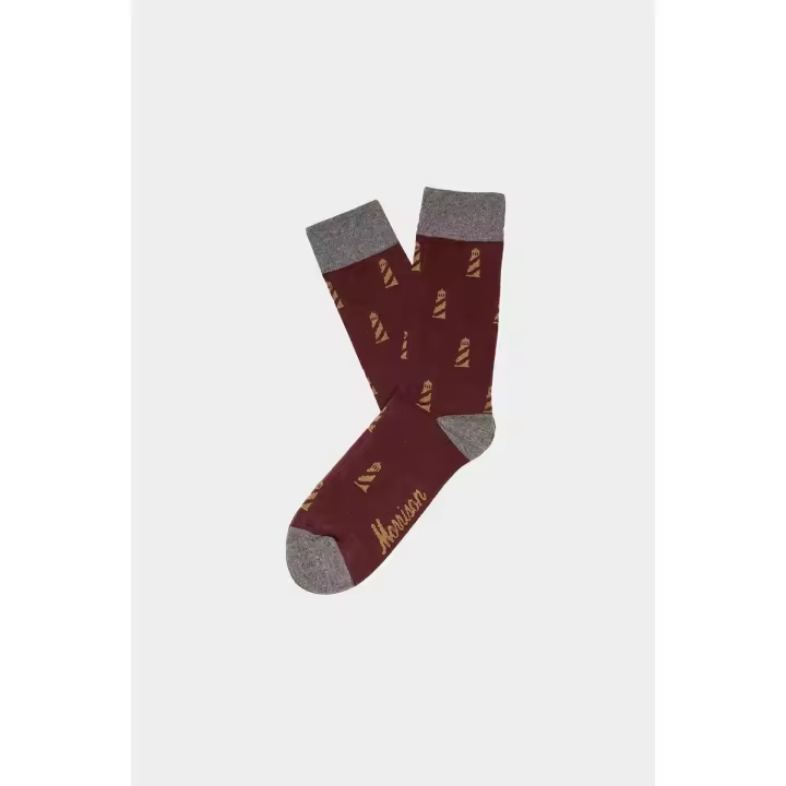 Burgundy LH     Calcetines Morrison Hombre y Mujer - 1