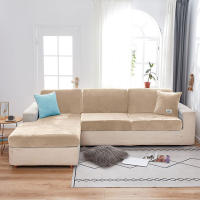 Funda De Sofá De Veludo Cubierta Suave En Color Sólido Spandex Protector De Muebles Estirable Para Sala De Estar Cubierta De Silla De Acento Sofá Modulable Sofá Futón - details 3