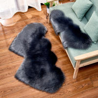 Alfombra De Piel De Oveja Falsa En Forma De Corazón Doble Suave Y Abrazable Alfombra De Zona Para Sala De Estar Decoración De Cama Alfombra Antideslizante Resistente Al Desvanecimiento Para Uso Doméstico Y Hotel - details 7