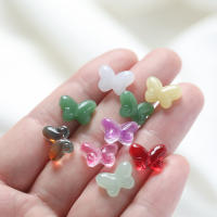 10pcs Bolas De Vidrio De Mariposa Color Gradiente 14.5mm Pequeñas Y Ligeras Para Creación De Joyería Collar Pulsera DIY - details 1
