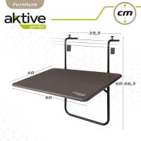 Mesa Plegable para Balcón con Estructura de Acero y Tablero de MDF 60 x 42 CM – Mesa Abatible y Ajustable en 3 Posiciones para Barandillas de Terraza o Balcón – Soporta Hasta 20 KG, Fácil de Montar y Limpiar, Ahorra Espacio, Ideal para Uso Individual, Mul - details 2