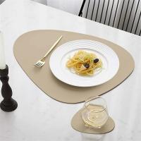 Inyahome Juego De 2 Tapetes De Cuero Sintético Para Mesa De Comedor Impermeables Y Lavables Coasters Para Cocina Estilo Americano - details 4