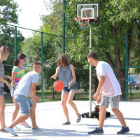 SPORTNOW Canasta de Baloncesto con Ruedas Altura Ajustable 245-305 cm Aro de Baloncesto Portátil con Tablero de PVC y Base Rellenable para Exteriores 90x83x310-360 cm Blanco - details 4