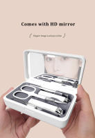 Juego De Tijeras De Uñas De Acero Inoxidable 5 En 1 Con Espejo Trimmer Pedicura Cuidado De Oídos Y Fichado Herramientas Profesionales De Belleza - details 9