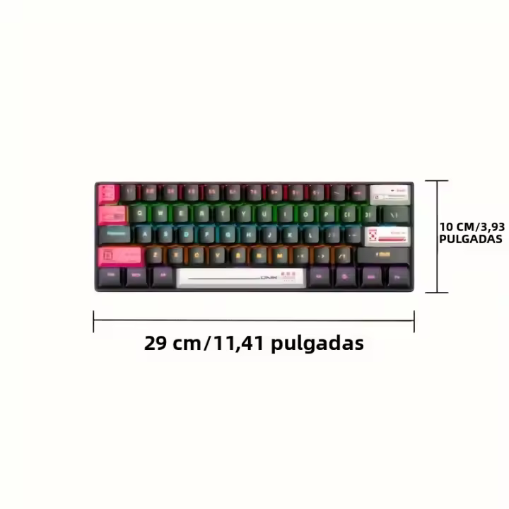 Teclado Mecánico De Juego ONIKUMA G55 61 Teclas Layout RGB Personalizable Con Cable Iluminación LED Colorida Para Computadora Portátil Y PC - 1