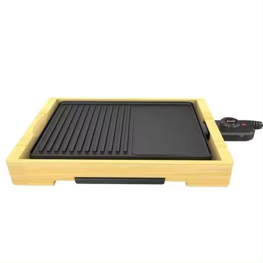 Comelec - EG 7404 parrilla de interior 2000 W Negro, Madera - 1