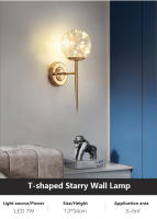 Lámpara De Pared LED Moderna IRALAN Con Bola De Vidrio Estrella Iluminación Para Sala De Estar Dormitorio Estudio Decoración De Hogar Fuente De Luz Diaria - details 1