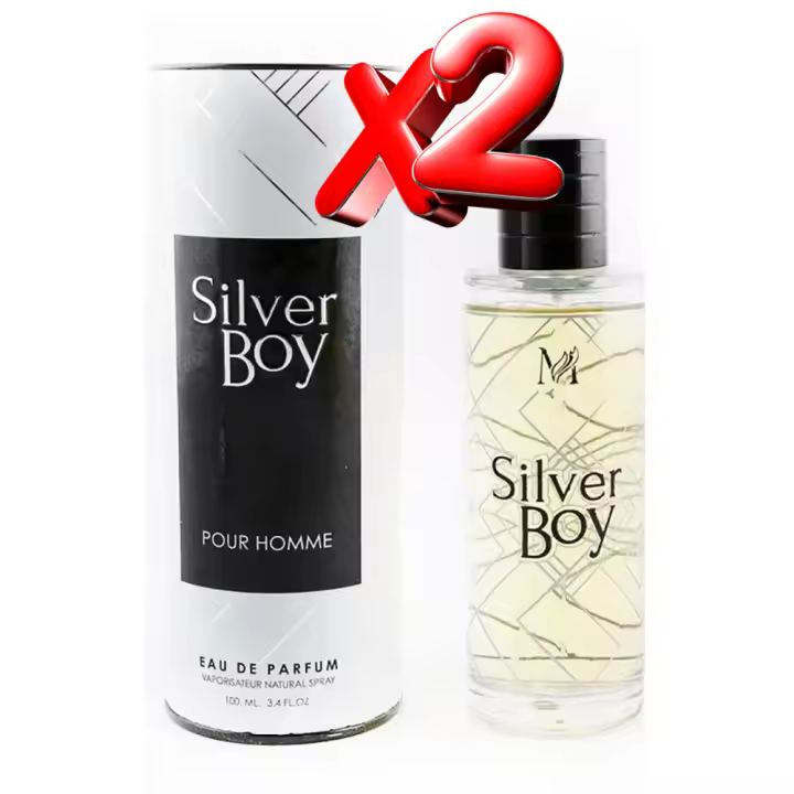 2 UNIDADES Silver Boy Eau de parfum para hombre 100ml Montage Brands Fragancia inspirada en otros perfumes Pour Homme Colonia - 1