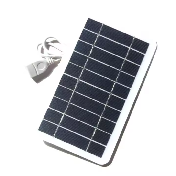 Cargador Solar USB 5V 2W Panel Solar Con Carga USB Segura Estabilizada Para Teléfono Móvil Y Camping - 1