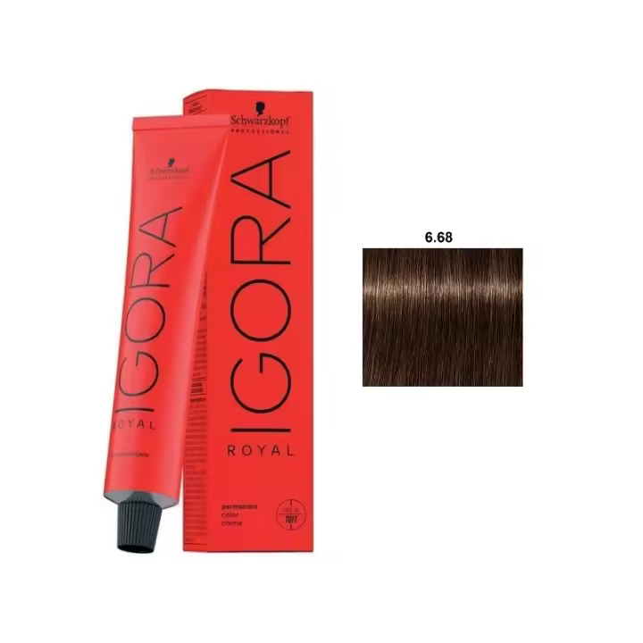 Tinte Igora Royal / Schwarzkopf - 6.68 Rubio Oscuro Chocolate Rojo - 1