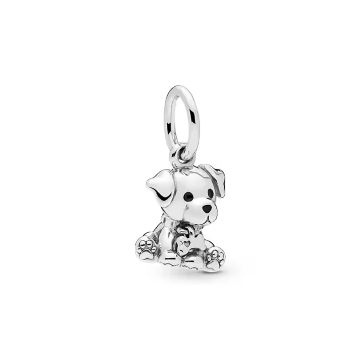 PANDORA Cachorro Labrador, Esmalte Negro, Plata esterlina - 1