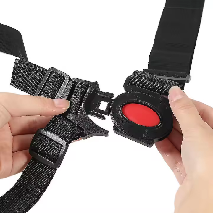 Arnés de seuridad universal ajustable para niños y niños, Correa de arnés de 5 Puntos para cochecito y Silla Alta, Negro LMR - 1