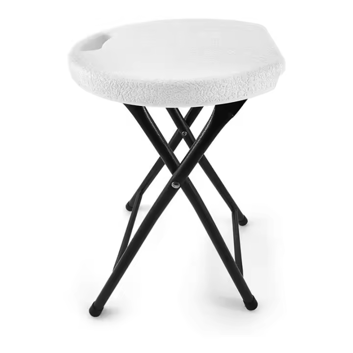 Maxia Market Silla Taburete Plegable con Asa Facil Para Transportar Blanco 30x45cm para Cocina Baño Camping - 1