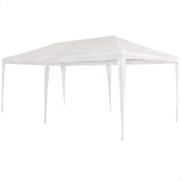 Garden - Cenador de Plástico Blanco 300 x 600 x 255 cm con Tubos de Acero - 1