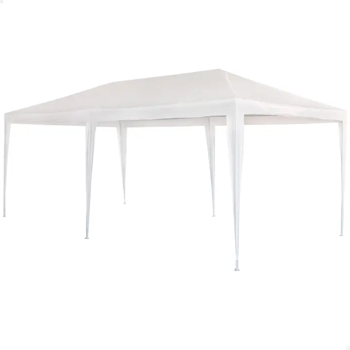 Garden - Cenador de Plástico Blanco 300 x 600 x 255 cm con Tubos de Acero - 1