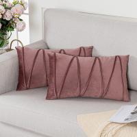 Fundas De Cojines Lumbar 2PCS 12x20 Pulgadas Estilo Farmhouse De Terciopelo Negro Rojo Verde Rosa Fundas De Cojines De Masaje Para Cama - details 11