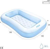 Intex Piscina Hinchable Infantil Rectangular, 166x100x25 cm, 90 litros de Capacidad, Suelo Hinchable para Mayor Comodidad, Piscina Azul para niños Desde 2 años, Incluye Parche de reparación (57403) - details 0