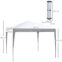 Cenador plegable de 2.95X2.95 M with Protección UV, plegable, de Maple y Tela Oxford, Blanco, para festejar en El Jardín y eventos - details 6