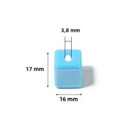 10pcs Perlas De Acrílico Cuadradas 14x14mm Colores Sólidos Agujeros Grandes Para DIY Pulseras Collares Cadena De Teléfono Hechas a Mano - details 0