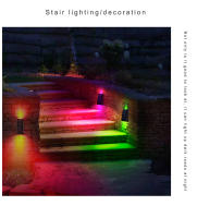8pcs Luces Solares Para Jardín Decorativas Cambio De Color RGB Impermeables Para Pared Regalo De Navidad Iluminación Para Camino Valla Escalera - details 8