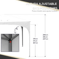 Outsunny Carpa Plegable 3x3 m Cenador de Jardín Altura Ajustable con Bolsa de Transporte Impermeable Anti-UV y Bolsas de Arena para Exteriores Jardín Patio - details 4