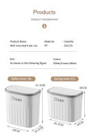 Bandeja De Papelera De Prensa Montada En La Pared 12/16L Con Tapa Para Baño Y Cocina Caja De Basura Ecológica De Plástico Rectangular - details 11
