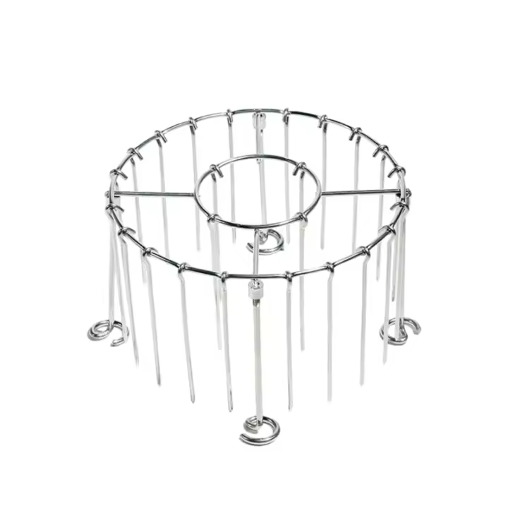 Parrilla vertical de acero inoxidable con 24 brochetas para freidora de aire, esencial para la cocina y parrilladas al aire libre, calentamiento uniforme, no se quema fácilmente. - 1