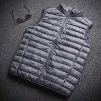 Chaleco De Hombre Con Relleno De Pato Blanco 2023 Nuevo Arrivals Otoño Invierno Mantener Caliente Chaqueta Sin Mangas De Poliéster Y Nylon Estilo Casual - details 4