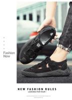 Zapatos De Cuero Para Hombre Verano Senderismo Al Aire Libre Transpirables Antideslizantes Resistentes Al Desgaste Con Malla Suaves Y Cómodos Sandalias Casuales Con Hebilla De Cierre - details 15