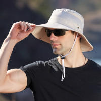 Sombrero De Pescador Panamá Unisex Verano Protección UV Con Pico Ancho Impermeable Y Secado Rápido Malla Transpirable Protección De Cuello - details 15