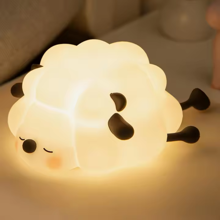 Luz Nocturna LED recargable para niños, Luz Nocturna regulable de 3 NIVeles, lámpara Blanda de silicona de grado alimentario con temporizador de 30 minutos, color Negro - 1
