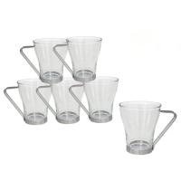 Gissed Set de 6 Tazas de Café de Cristal de 230ml con Asa Metálica - NO Aptas para Lavavajillas - details 0