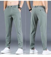 Pantalones Casuales Para Hombre De Seda Helada Verano Negro Gris Delgados Negocios Casual Elasticidad Transpirables Rectos Deportivos - details 18