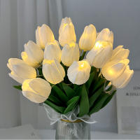5/10pcs Tulipes LED Artificial Flores PU Flor Falsa Bouquet Luz Nocturna Para Decoración De Jardín Hogar Bodas Cumpleaños Regalo - details 1