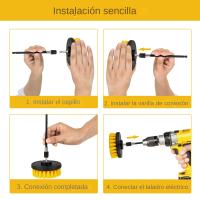 Kit De 5 Piezas De Cepillo Eléctrico Para Broca Multipropósito Set De Accesorios De Limpieza Con Conector De Paja De Níquel Para Limpieza Doméstica - details 2