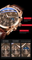 Reloj De Cuarzo Para Hombre OLEVS 2871 Cronógrafo Resistente Al Agua Fase De La Luna Multifuncional Lujo Marca Reloj De Pulsera De Acero Inoxidable Con Manos Luminosas - details 12