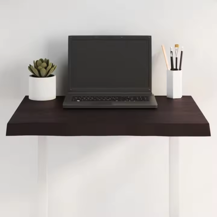 vidaXL Tablero mesa madera tratada borde vivo marrón 60x40x(2-4) cm - 1