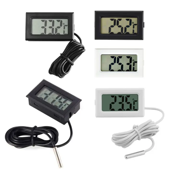 Termómetro Digital LCD Mini Con Probeta Impermeable Sensor De Temperatura Para Acuario Nevera Y Exteriores Medidor De Temperatura Interior Y Exterior - 1