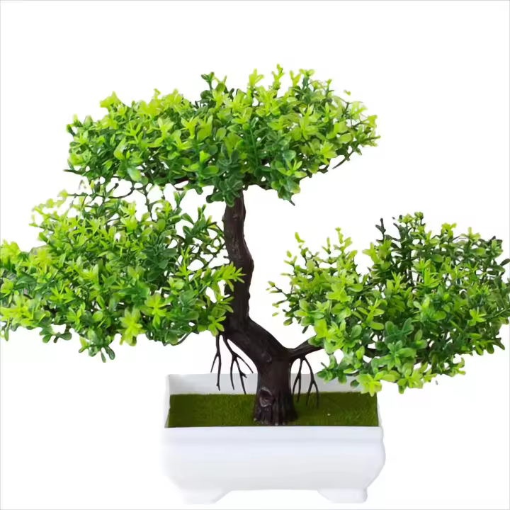 Arbusto Artificial De Bonsái Pequeño Con Flores Ornamento De Maceta Planta Falsa Para Decoración De Habitaciones Hoteles Y Salones Jardín - 1