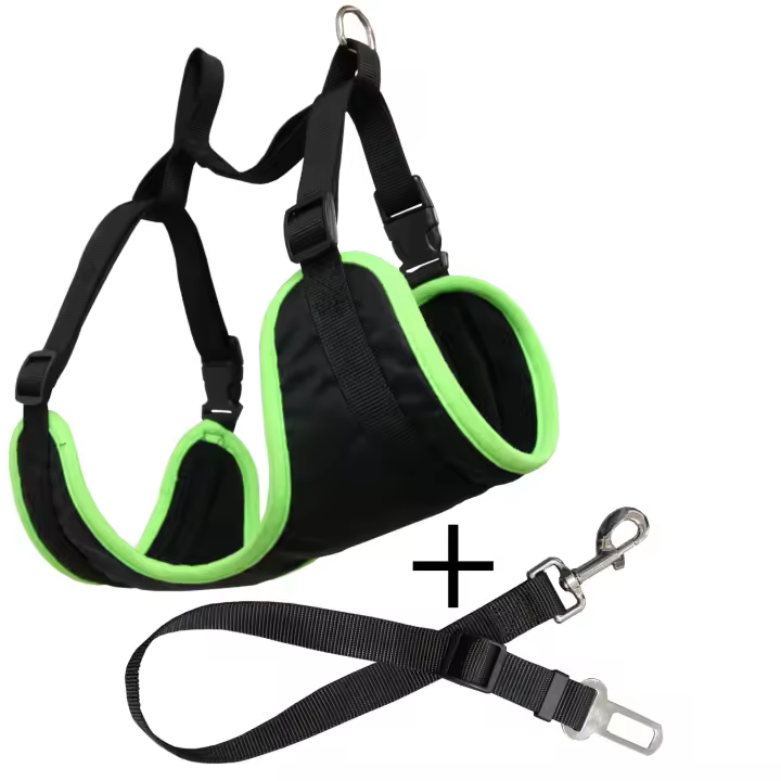 Arnés con cinturón de coche para perros ajustable Yatek, apto para la mayoría de vehículos, material resistente, talla M - 1