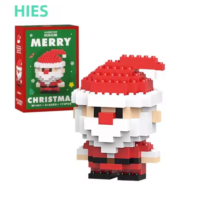 Regalos De Navidad Bloques De Construcción Micro Síntomas De Santa Claus Y Reňdeiros Juguete De Artesanía Para Niños Decoración De Mesa - 1