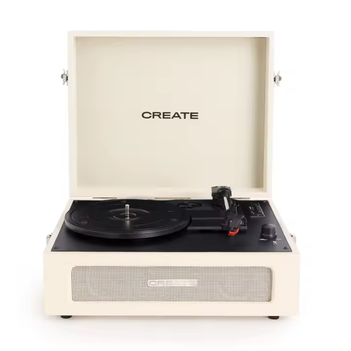 CREATE - RECORD PLAYER RETRO - Tocadiscos Retro con Bluetooth, USB, SD, MicroSD y Mp3 - 1