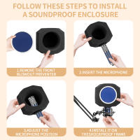 Filtro De Viento Profesional Para Micrófono Condensador Depusheng PF8 Cubierta De Protección De Esponja Absorbente De Sonido Para Estudio De Grabación - details 2