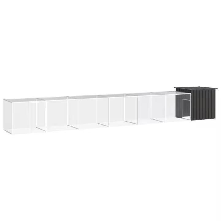vidaXL Gallinero de acero galvanizado 700x91x100 cm jaula gallinero Color Gris,  Antracita, y mas - 1