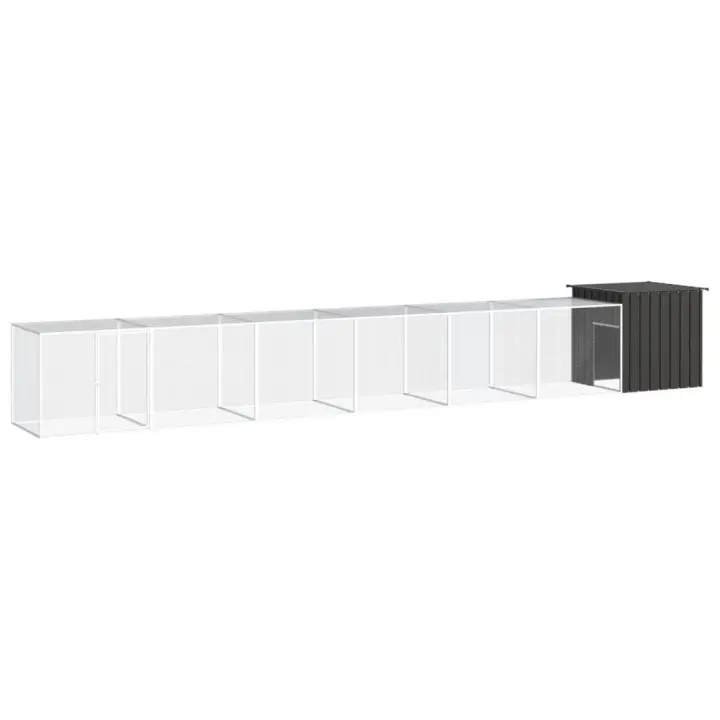 vidaXL Gallinero de acero galvanizado 700x91x100 cm jaula gallinero Color Gris,  Antracita, y mas - 1